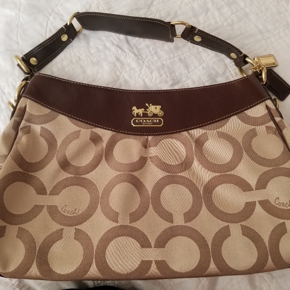Coach Canvas Hobo Handbag